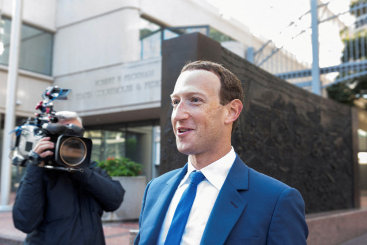 Meta Platforms Chief Executive Mark Zuckerberg leaves federal court in San Jose