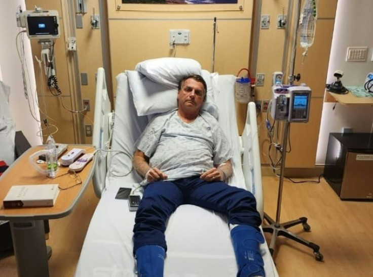 Brazil's former president Jair Bolsonaro on his hospital bed in Kissimmee, Florida, as per his Twitter posting