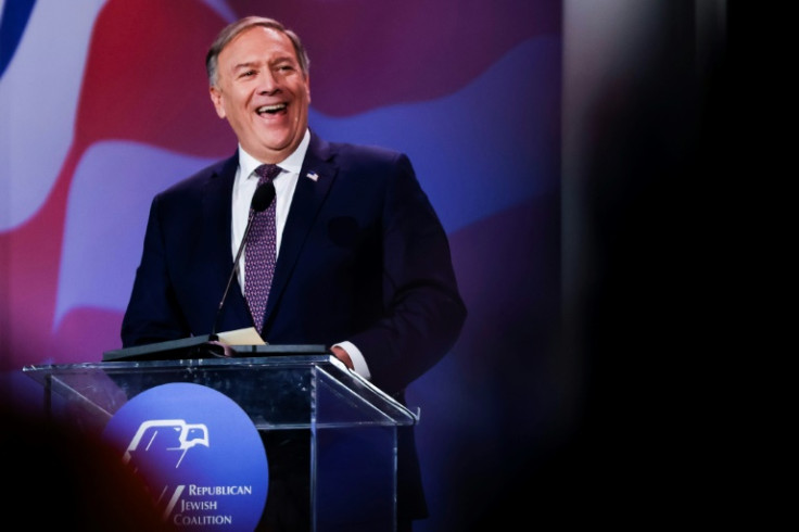 Former US secretary of state Mike Pompeo speaks during a Republican Jewish Coalition event in Las Vegas on November 18, 2022