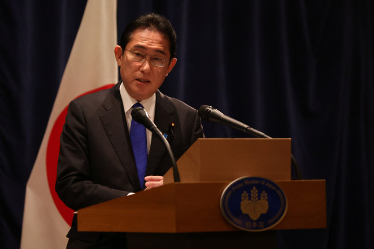 Japan's Prime Minister Fumio Kishida holds a news conference following the US-Japan summit in Washington