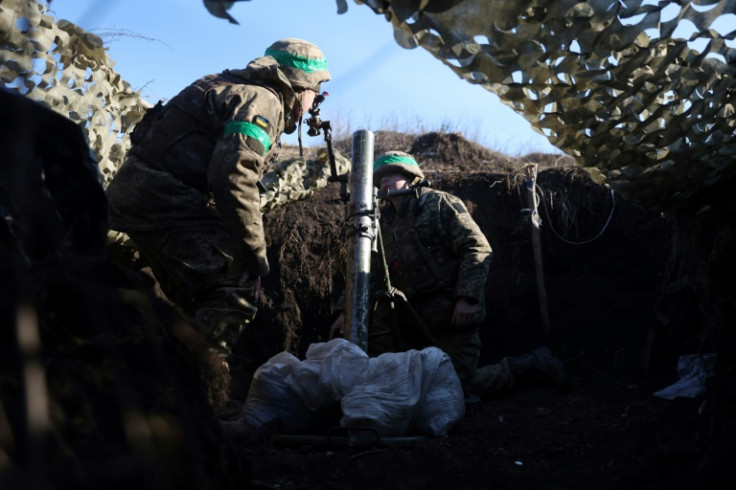 Ukrainian servicemen at a position not far from Bakhmut in the Donetsk region last week