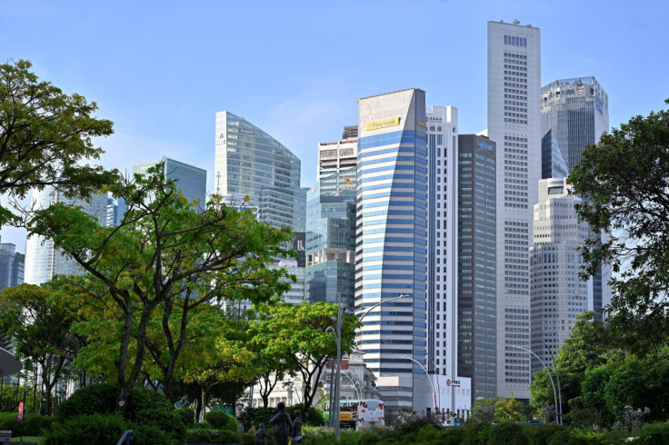View of the central business district in Singapore
