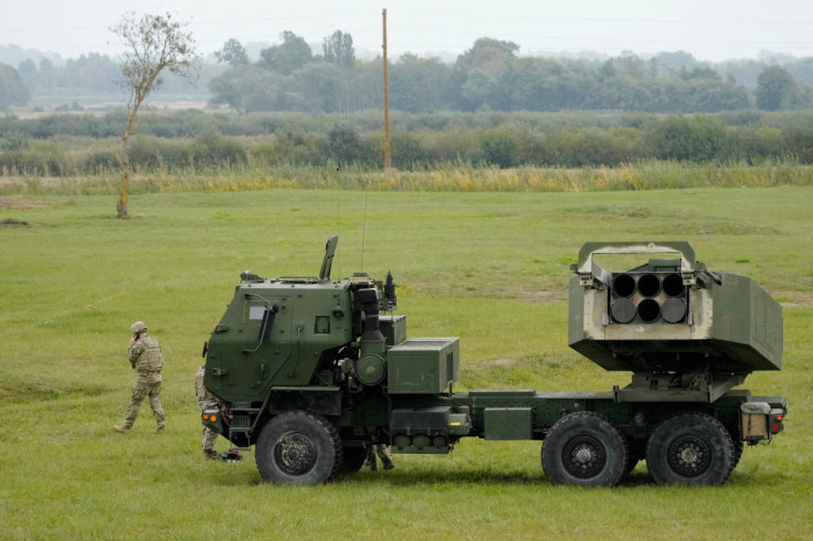 A HIMARS takes part in a military exercise near Liepaja
