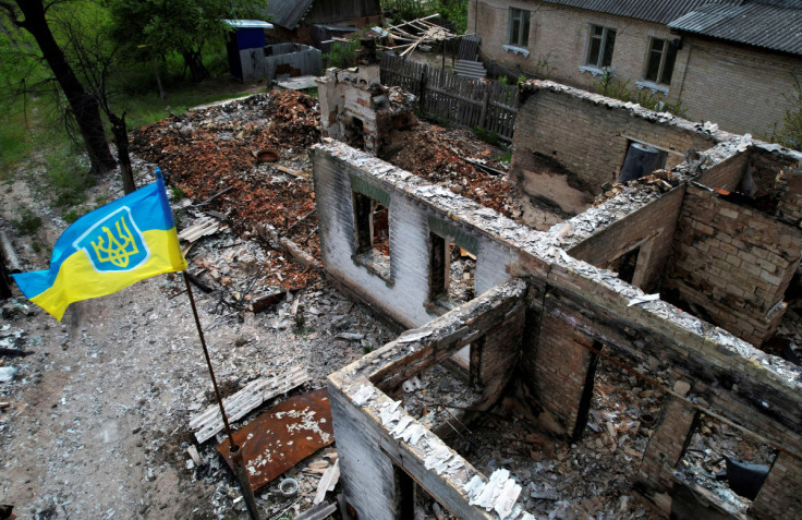 A view of the destroyed village of Moshchun