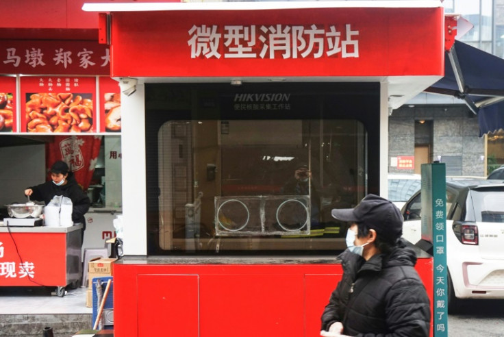 This Covid testing booth in Hangzhou has been transformed into a mini fire station