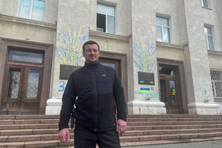 Head of Kherson regional military administration Prokudin poses for a picture during an interview with Reuters in Kherson