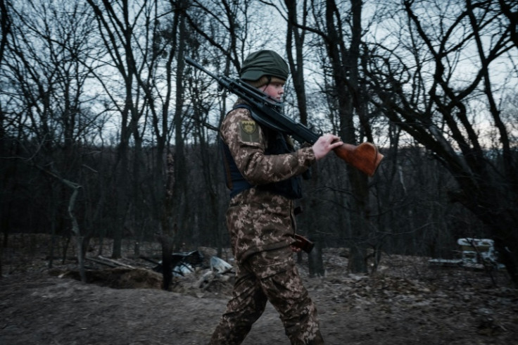 As well as Kalashnikovs, the group is equipped with two Degtyaryov machine guns, originally used by the Soviet Red Army