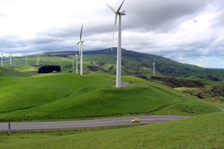 General view of wind farms on the east coast region of Hawke's Bay