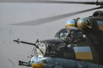 A Mi-24 crew prepares for a mission against Russian targets in March 2023
