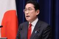 Japanese Prime Minister Fumio Kishida speaks at a press conference  in Tokyo