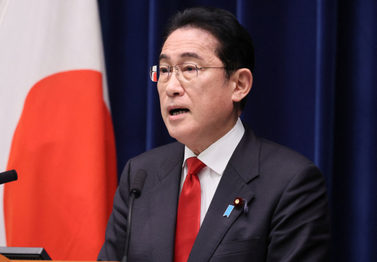 Japanese Prime Minister Fumio Kishida speaks at a press conference in Tokyo