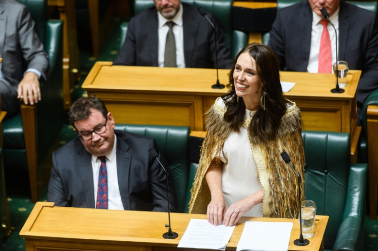 Outgoing New Zealand Prime Minister Jacinda Ardern gives her valedictory speech in parliament in Wellington on April 5, 2023