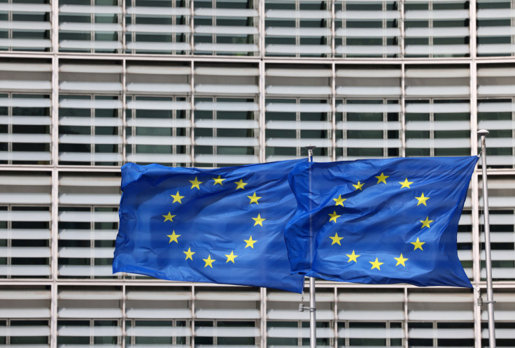 European flags fly outside the European Commission headquarters in Brussels,
