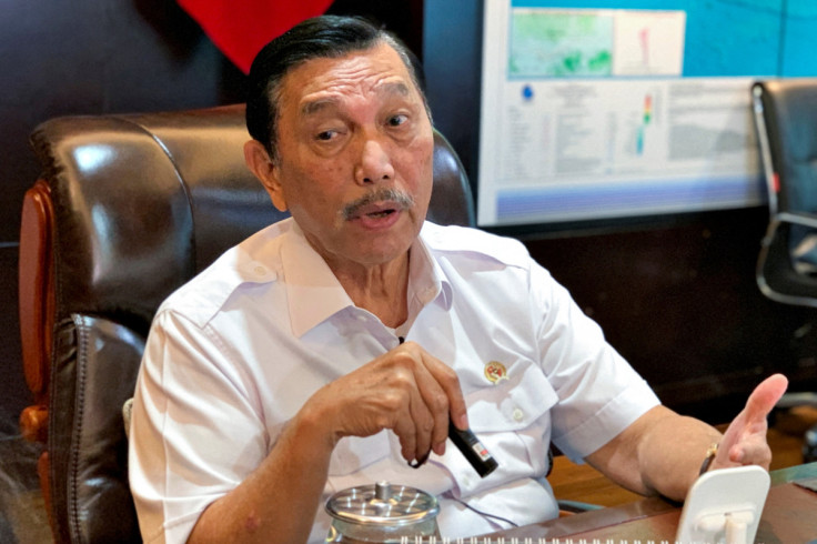 Indonesia's Coordinating Minister of Maritime Affairs and Investment Luhut Pandjaitan, talks during an interview at his office in Jakarta
