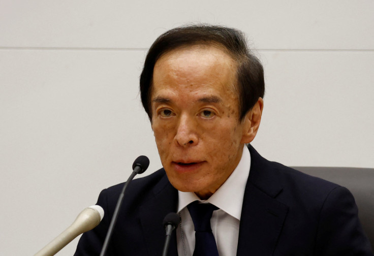 New Bank of Japan Governor Kazuo Ueda speaks at a news conference at the bank headquarters in Tokyo