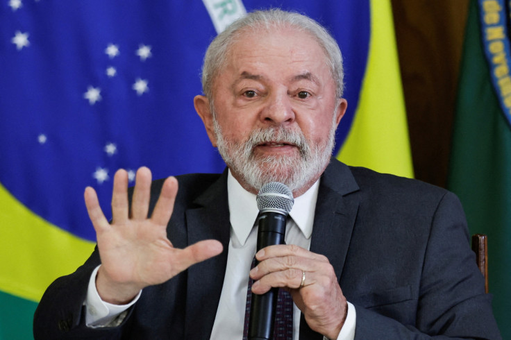 Brazil's President Luiz Inacio Lula da Silva attends a breakfast with journalists in Brasilia