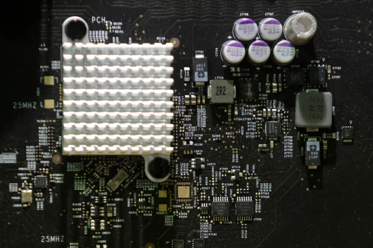 Chip on an electronic device at a shop in Brussels