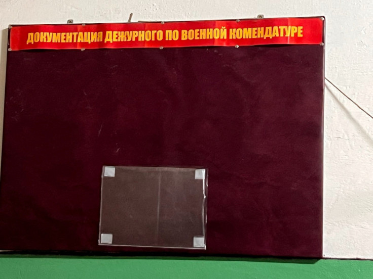 A sign inside a publishing house in Balakliia