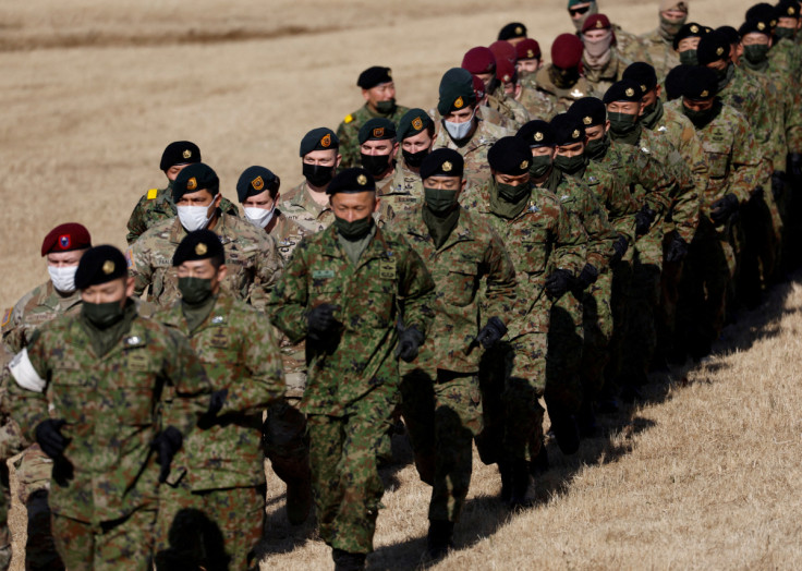 Joint military drill among Japan, U.S., Britain and Australia at Narashino exercise field in Funabashi