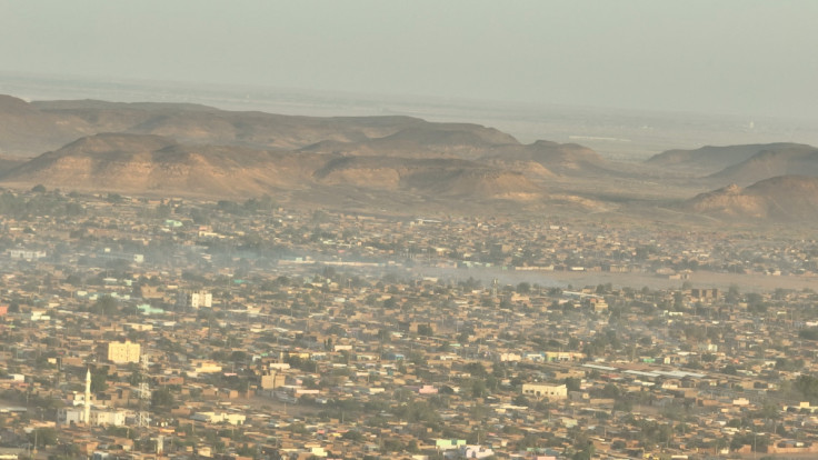 Plumes of smoke rises over the city of Omdurman