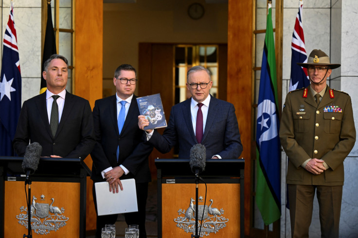 Australian Prime Minister Anthony Albanese speaks to media after Defence Strategic Review in Canberra