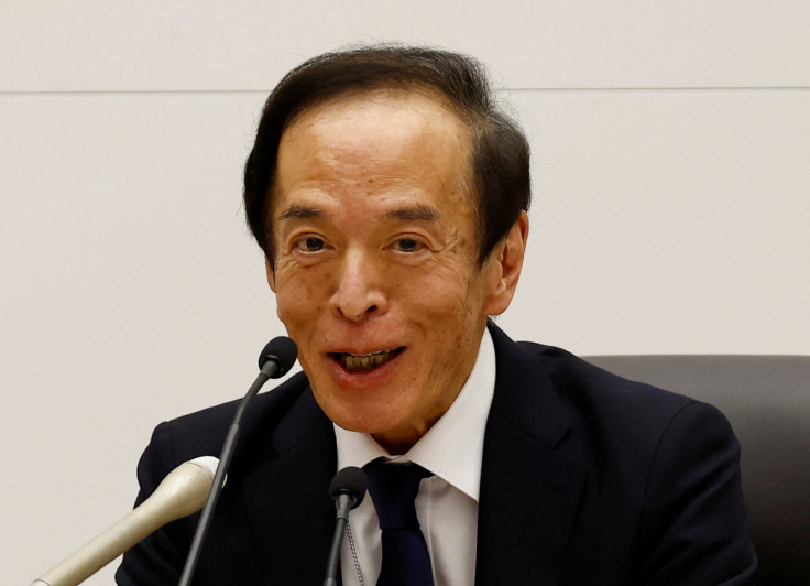 New Bank of Japan Governor Kazuo Ueda attends a news conference at the bank headquarters in Tokyo
