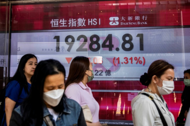 Asian stocks were down Wednesday after a losing session on Wall Street