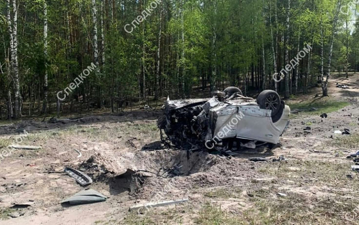 Russia released a photo of a burnt-out car