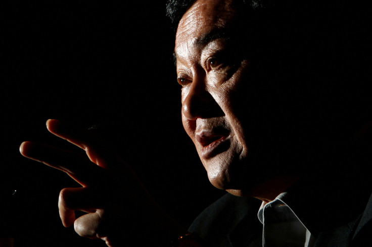 Thailand's former premier Thaksin Shinawatra speaks during a group interview in Tokyo