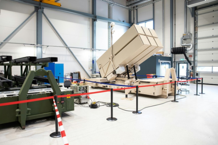 A NASAMS surface-to-air missile launcher -- a system that Ukraine's supporters have provided to Kyiv -- is seen during production in Kongsberg, Norway on January 30, 2023
