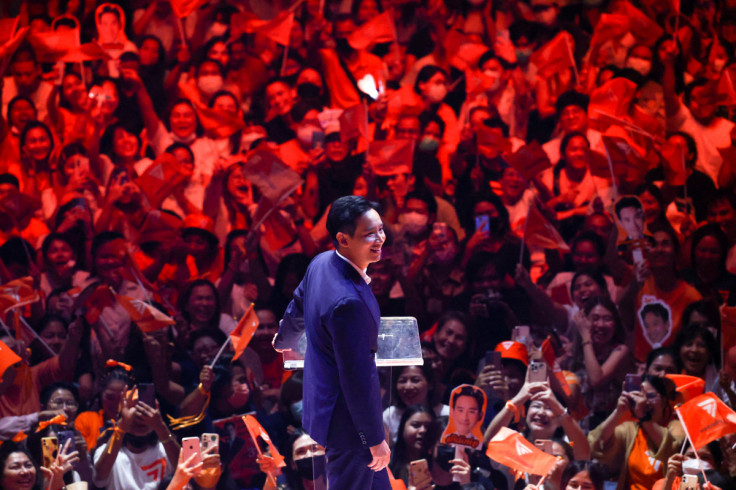 Thai prime minister candidate Pita Limjaroenrat at a rally two days before election, in Bangkok