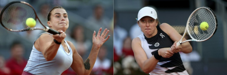 Aryna Sabalenka (L) beat Iga Swiatek (R) in the Madrid Open final earlier this month